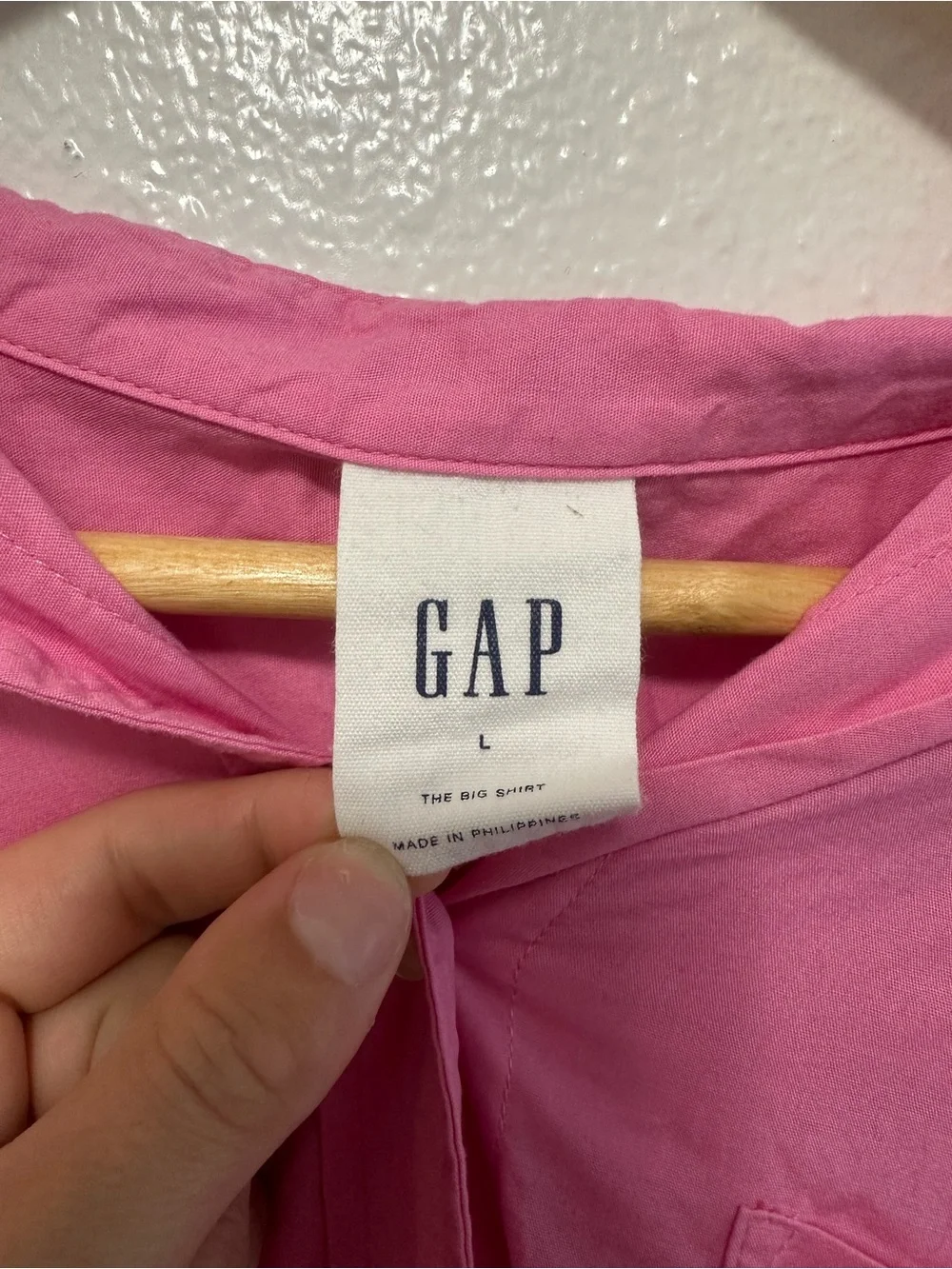 Gap Pink Button Down 100 percent cotton The Big Shirt - Picture 2 of 4